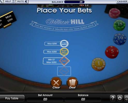 William Hill 3 Card Poker RNG Version